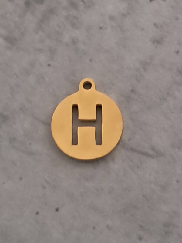bedel goud rond initial coin H 10 mm