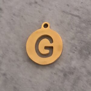 bedel goud rond initial coin G 10 mm