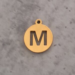 bedel goud rond initial coin M 10 mm