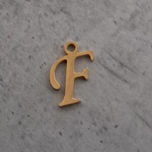 bedel goud letter F 14 mm