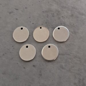 graveerplaatje zilver 10 mm 5 stuks
