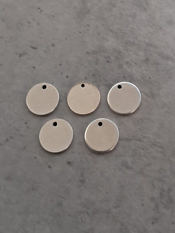 graveerplaatje zilver 10 mm 5 stuks