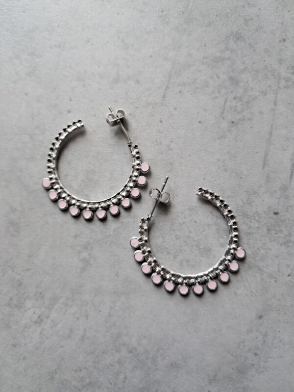 creolen zilver light pink 30 mm per paar