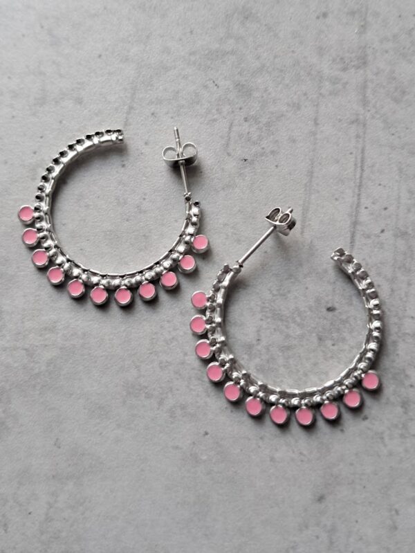 creolen zilver pink 30 mm per paar