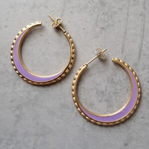 creolen goud purple 30 mm per paar
