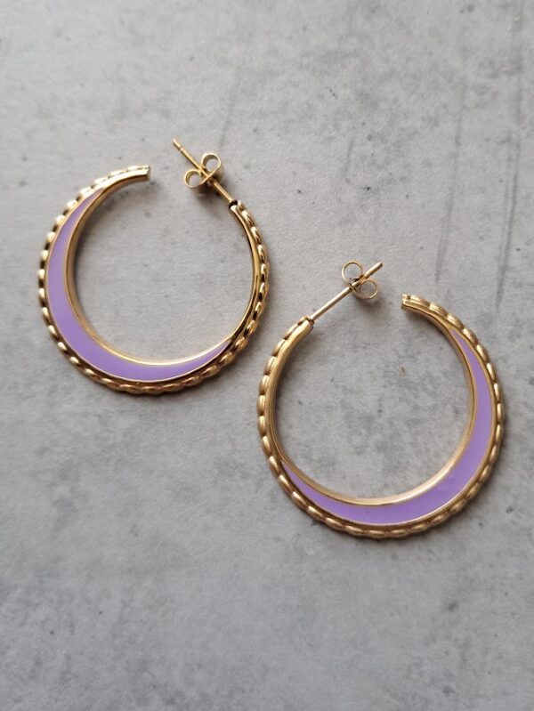 creolen goud purple 30 mm per paar