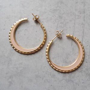 creolen goud vintage pink 30 mm per paar