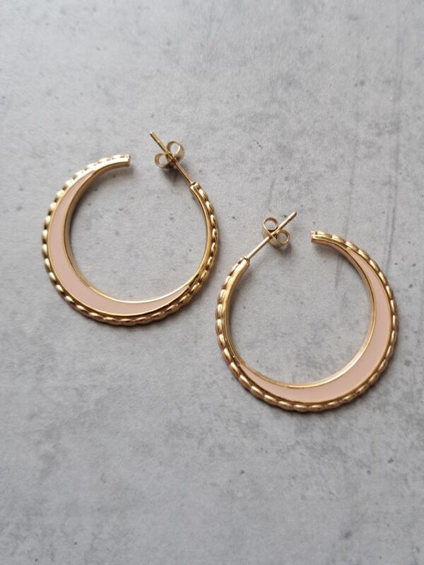 creolen goud vintage pink 30 mm per paar