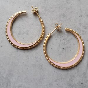 creolen goud light pink 30 mm per paar