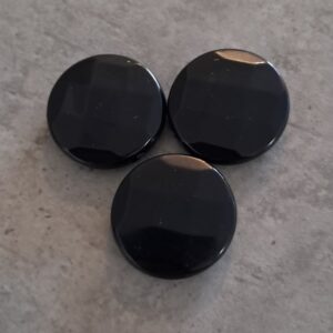 kunststof kraal plat zwart facet geslepen 30 mm 3 stuks