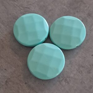 kunststof kraal plat turquoise facet geslepen 30 mm 3 stuks