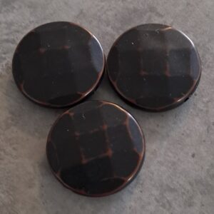 kunststof kraal plat zwart/bruin facet geslepen 30 mm 3 stuks