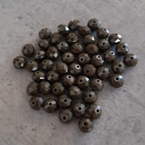 kraal facet rondel donker groen 4 mm x 7 mm 50 stuks