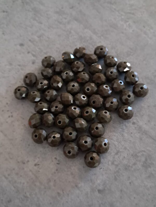 kraal facet rondel donker groen 4 mm x 7 mm 50 stuks