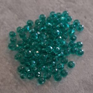 kraal facet rondel zeegroen 3.3 mm x 2.3 mm 100 stuks
