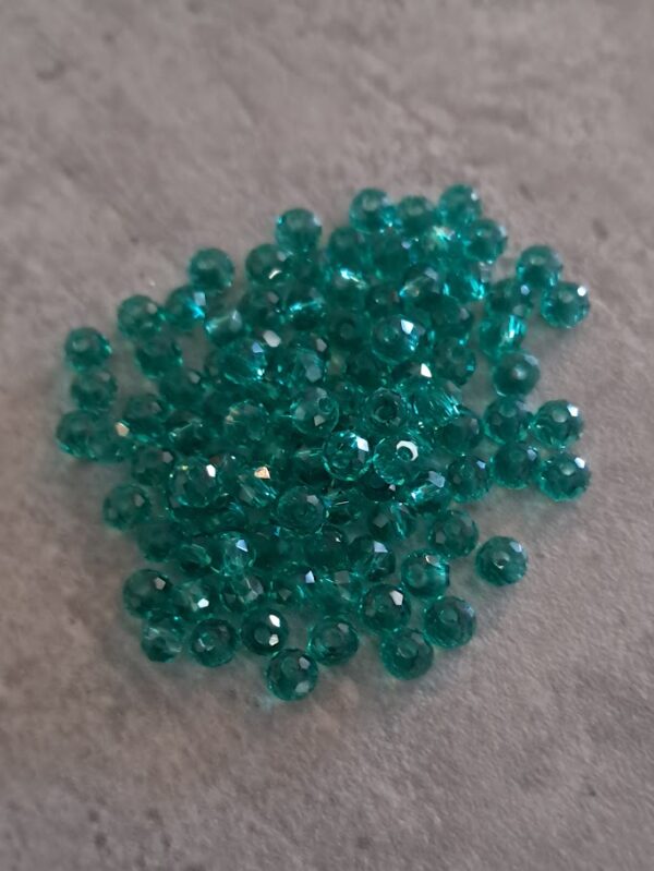 kraal facet rondel zeegroen 3.3 mm x 2.3 mm 100 stuks