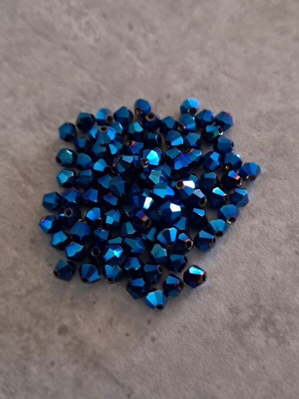 kraal bicone electroplated blue 3 mm 100 stuks