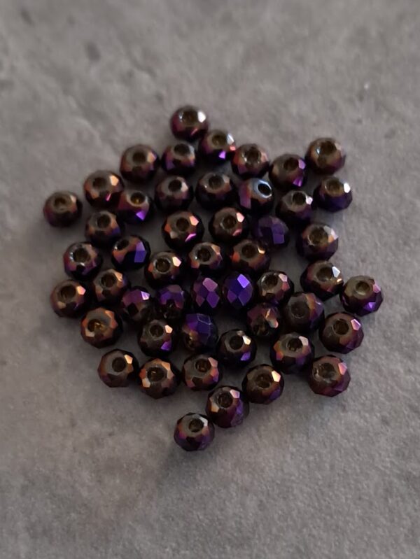 kraal facet rondel electroplated purple 3 mm x 2 mm 50 stuks