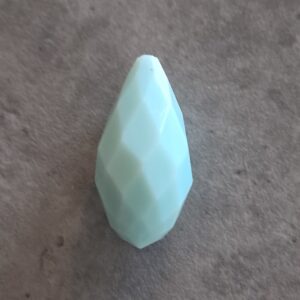 kraal facet druppel glas licht blauw 20 mm