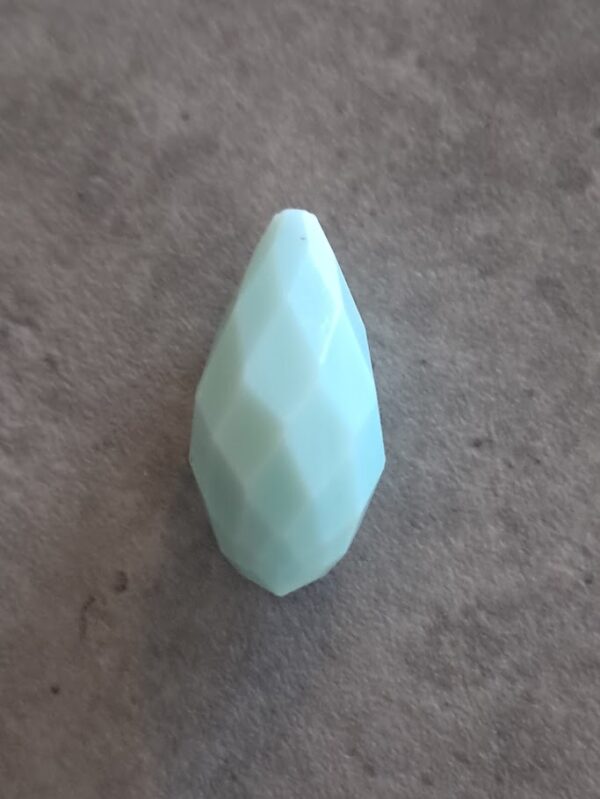 kraal facet druppel glas licht blauw 20 mm