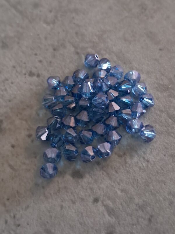 kraal bicone crystal blue luster 4 mm 50 stuks