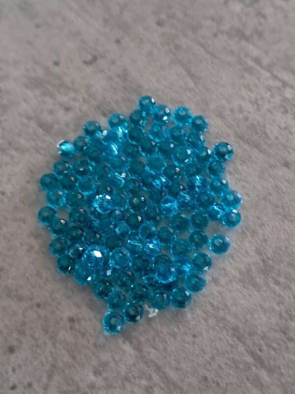 kraal facet rondel turquoise 3 mm x 2 mm 100 stuks
