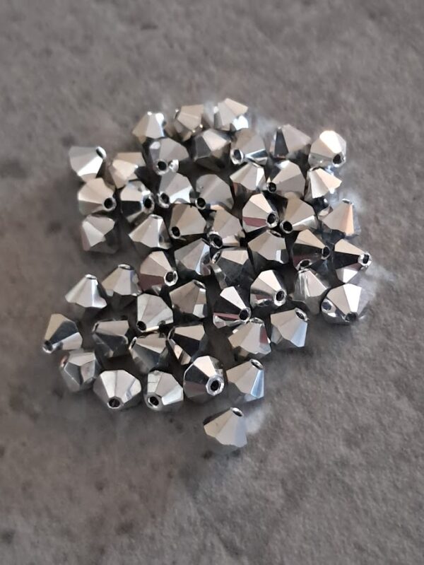kraal bicone silverfull 4 mm 50 stuks