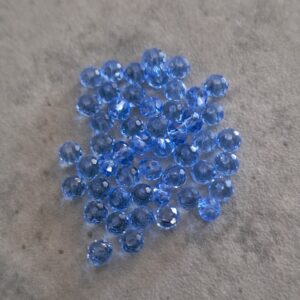 kraal facet rondel blauw transparant 2 mm x 3 mm 50 stuks