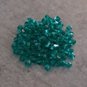 kraal bicone zeegroen/turquoise 3 mm 100 stuks