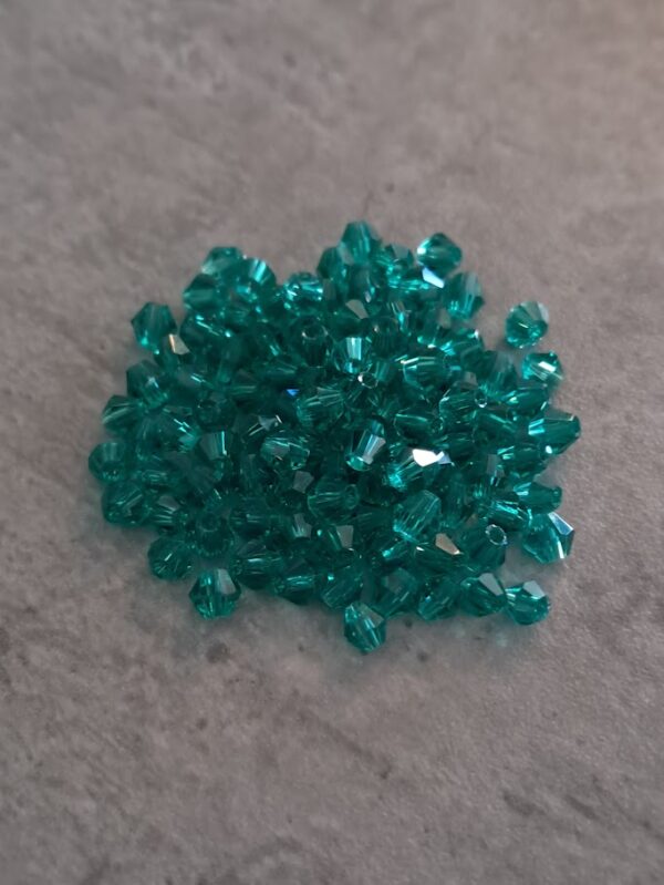 kraal bicone zeegroen/turquoise 3 mm 100 stuks