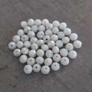 kraal facet rondel wit 4 mm x 5 mm 50 stuks