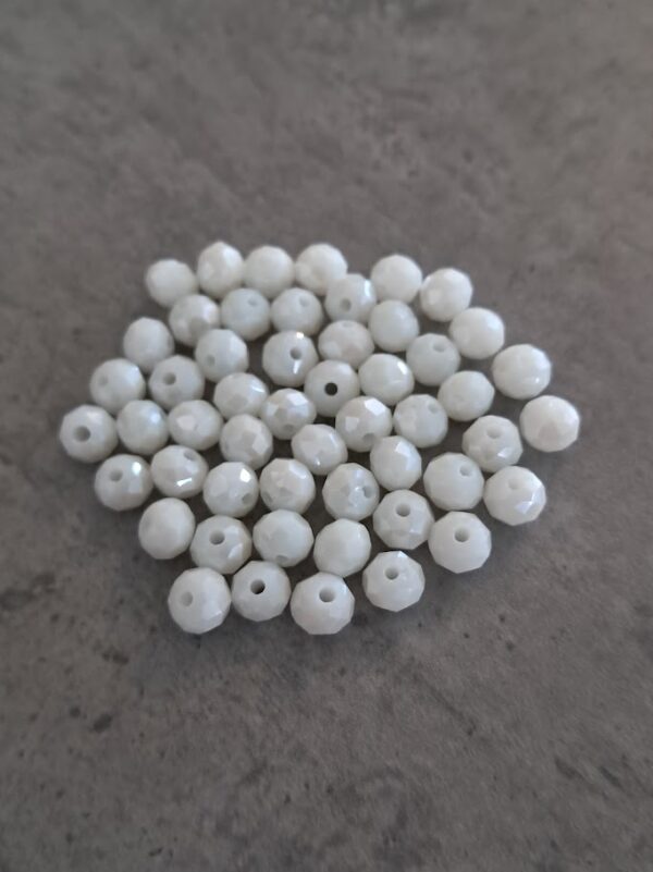 kraal facet rondel wit 4 mm x 5 mm 50 stuks