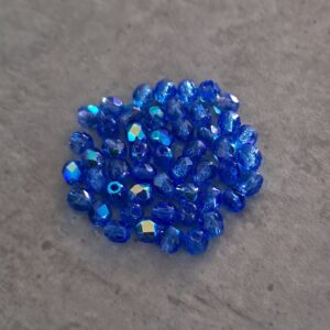 kraal facet saphire blue 4 mm 50 stuks
