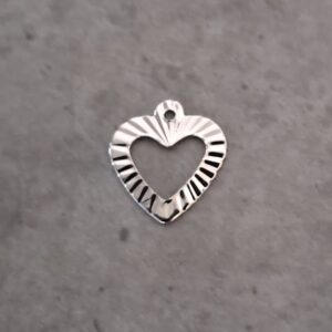 bedel zilver hart 14 mm x 12 mm