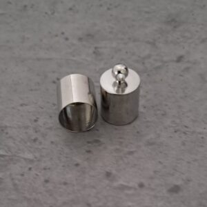 eindkapje zilver 13 mm x 9 mm 2 stuks