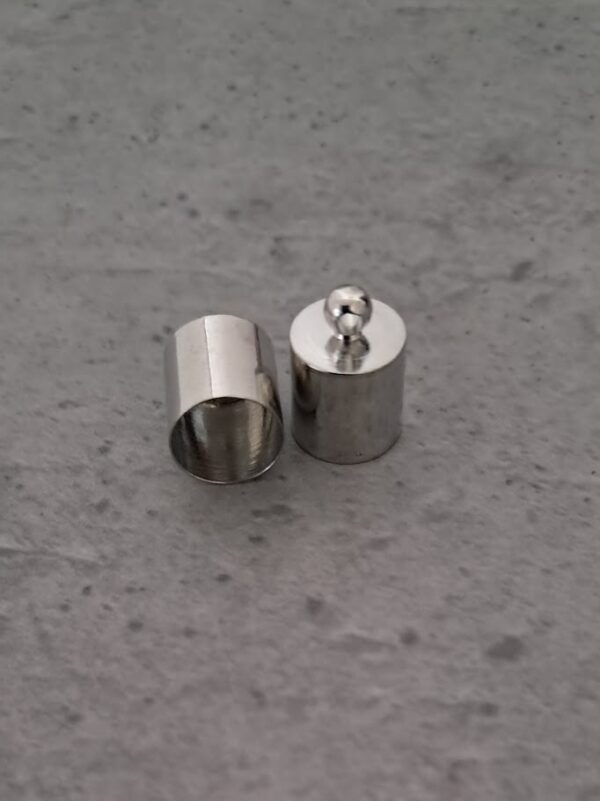 eindkapje zilver 13 mm x 9 mm 2 stuks