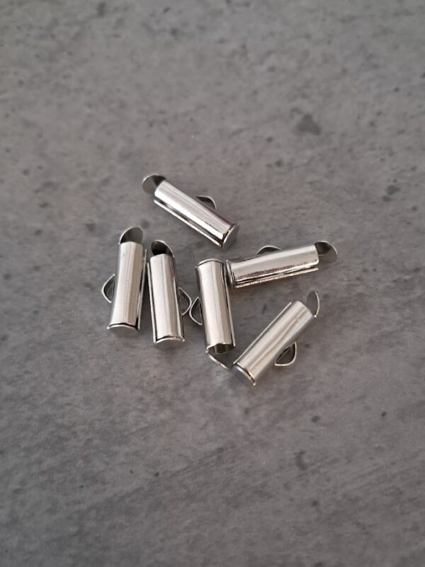 slide end tube zilver 12 mm 6 stuks