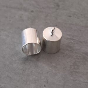 eindkapje zilver 13 mm x 9 mm 2 stuks