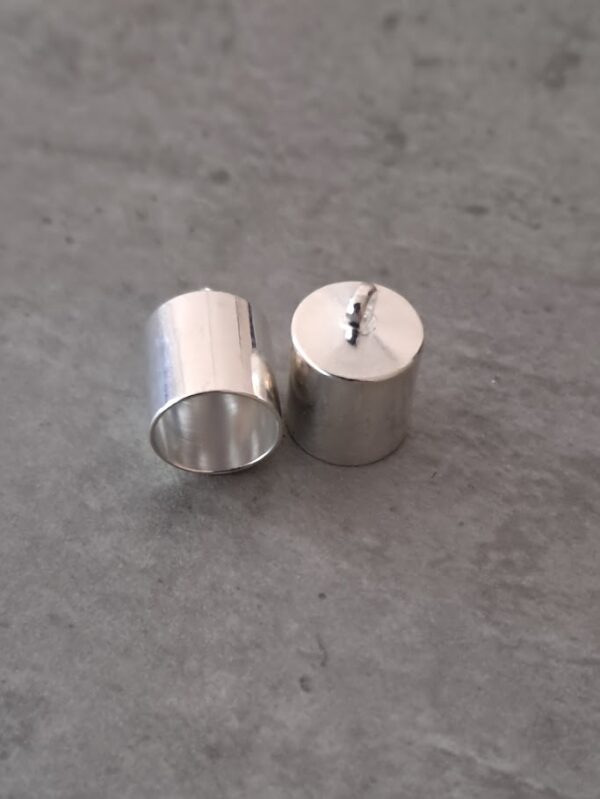 eindkapje zilver 13 mm x 9 mm 2 stuks