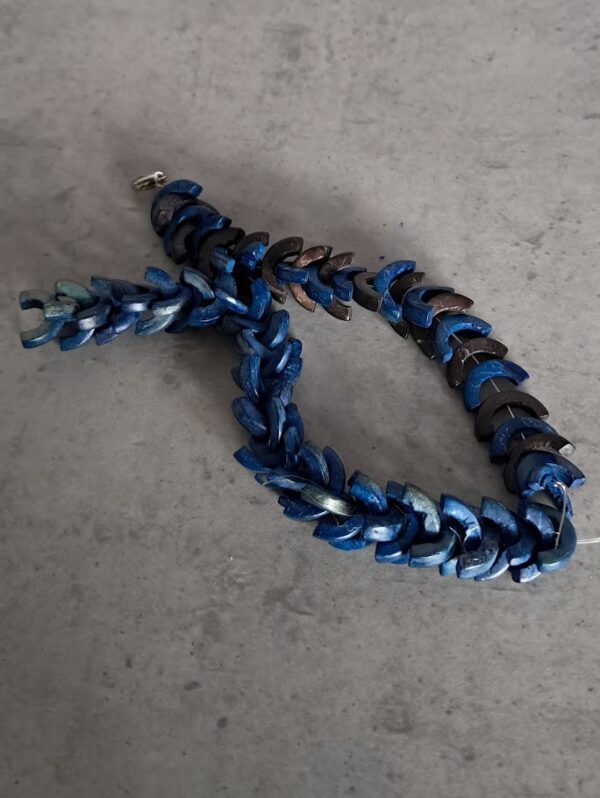 houten kralen streng blauw