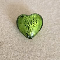 glasfoliekraal hart groen 20 mm