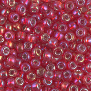 1010 miyuki rocailles 6/0 silverlined AB flame red