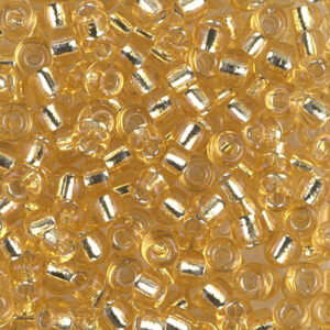 2 miyuki rocailles 6/0 silverlined light gold