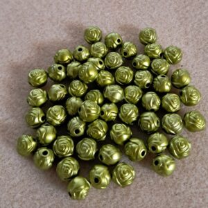 kraal kunststof groen bloem 6 mm 100 stuks