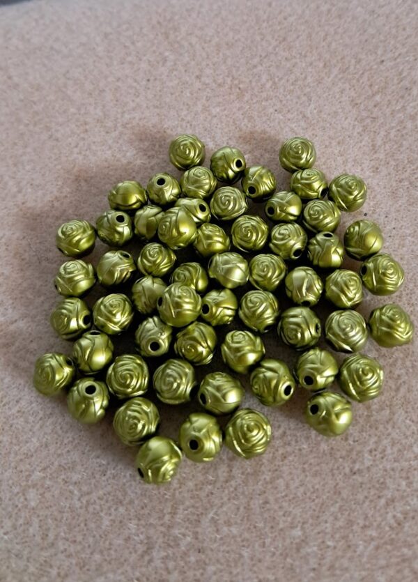 kraal kunststof groen bloem 6 mm 100 stuks