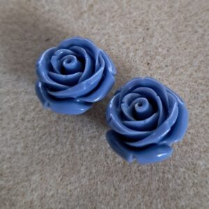 kraal kunststof roos blauw 20 mm 2 stuks