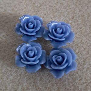 kraal kunststof roos blauw 14 mm 4 stuks