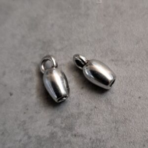 eindkapje zilver 10 mm x 3 mm 2 stuks