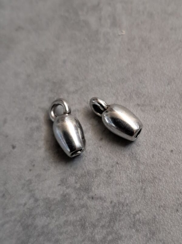 eindkapje zilver 10 mm x 3 mm 2 stuks