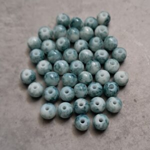 glaskraal blauw gemêleerd 6 mm 100 stuks